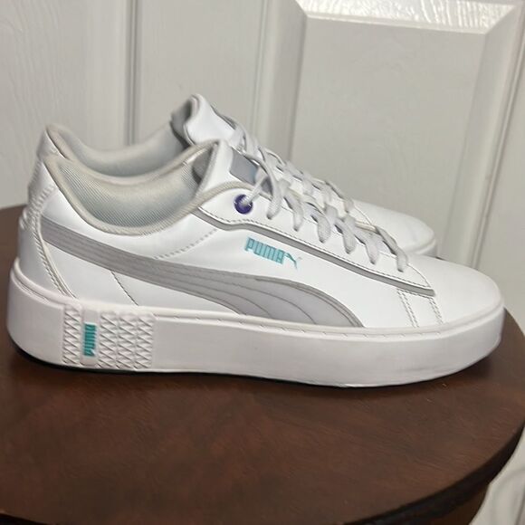 🔥🔥 PUMA SMASH v2 Platform Sneakers - Women Sz 10 - EXCELLENT No Flaws! - Picture 4 of 11